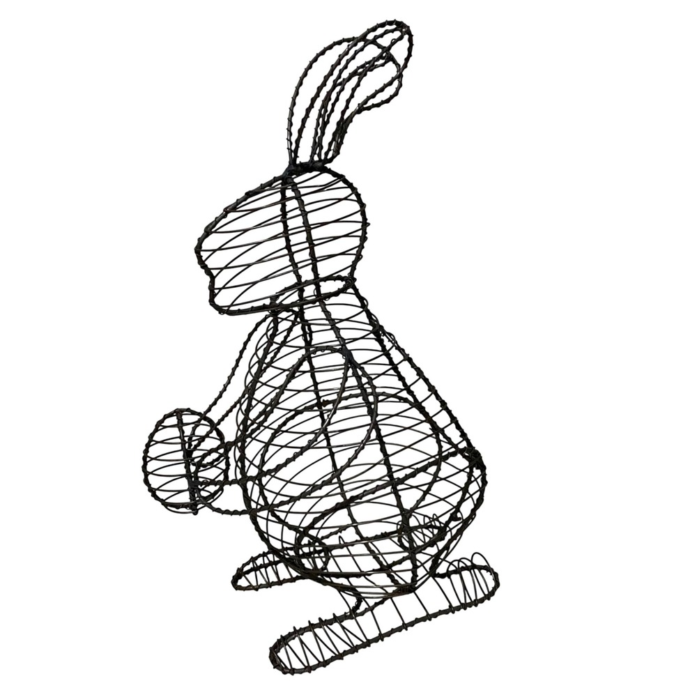 Wire Bunny Rabbit Basket Topiary Frame‎ 13" Easter Spring Decor Animal Figure